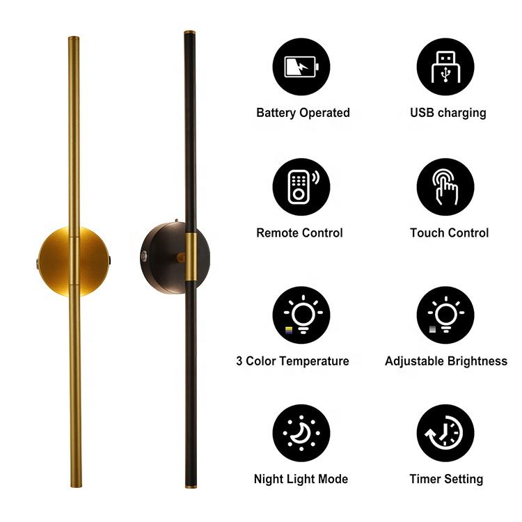 Wall Light with Battery 360 Rotation Remote Control