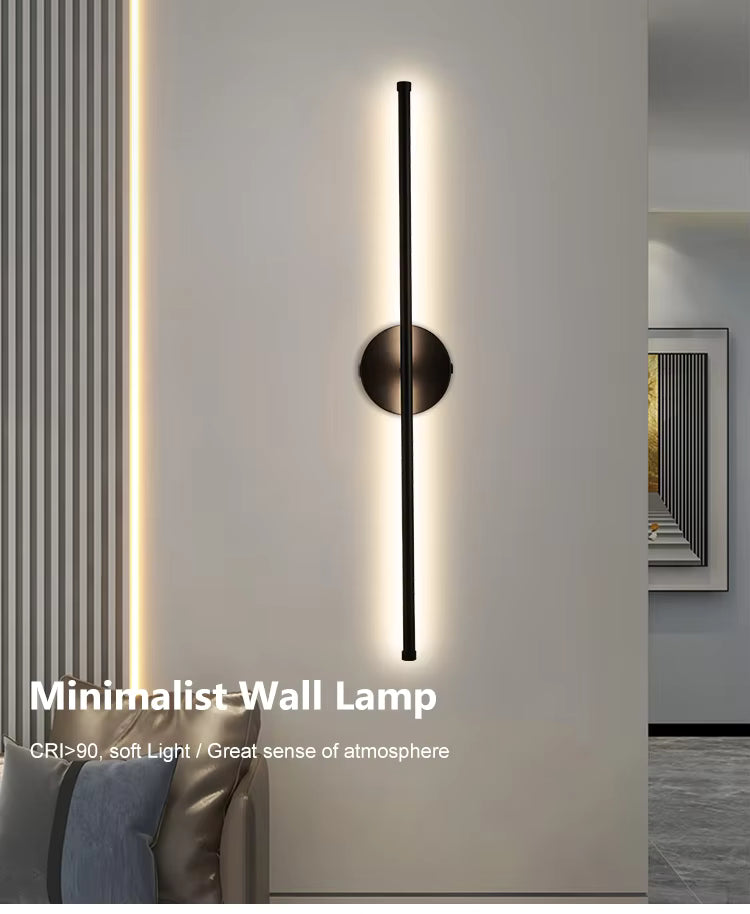 Modern Style Indoor LED Linear Wall Lamp with Remote Control Dimmable