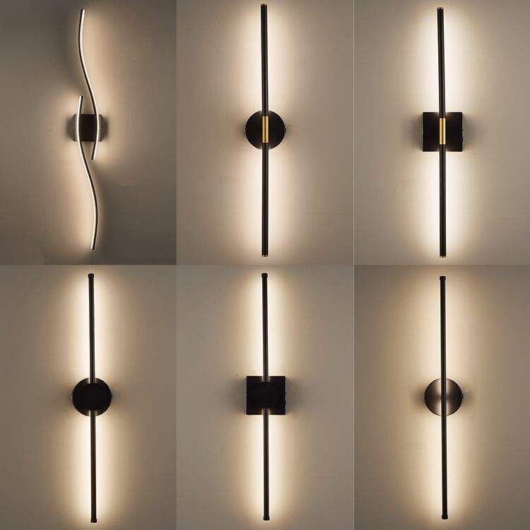 Modern Style Indoor LED Linear Wall Lamp with Remote Control Dimmable