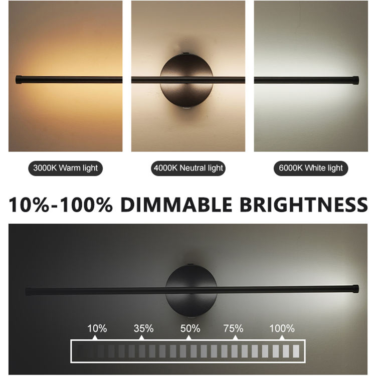 Modern Style Indoor LED Linear Wall Lamp with Remote Control Dimmable