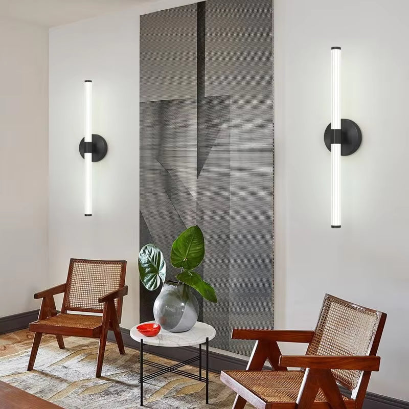 modern wireless battery-operated LED linear wall sconce