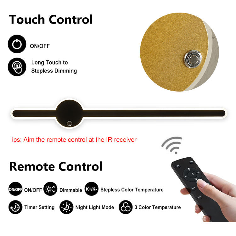Led Straight Golden Wall Light