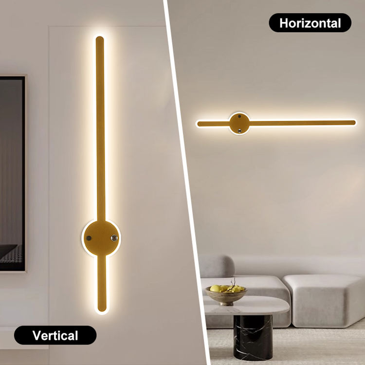 Led Straight Golden Wall Light