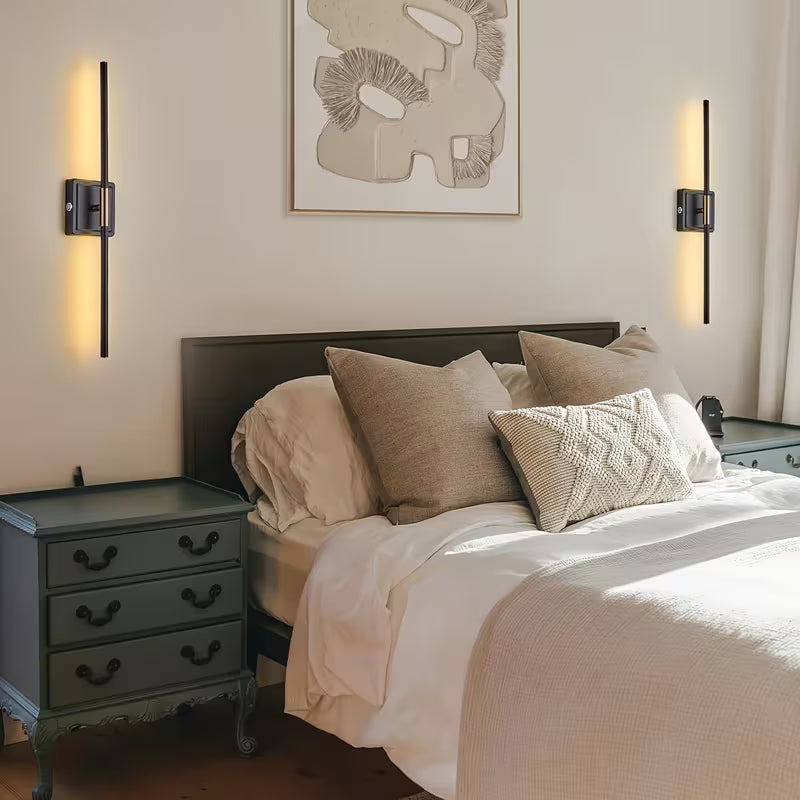 Battery Operated Wall Sconces Set of 2 10000mAh Rechargeable Wall Lights with Remote Control, 360° Rotate