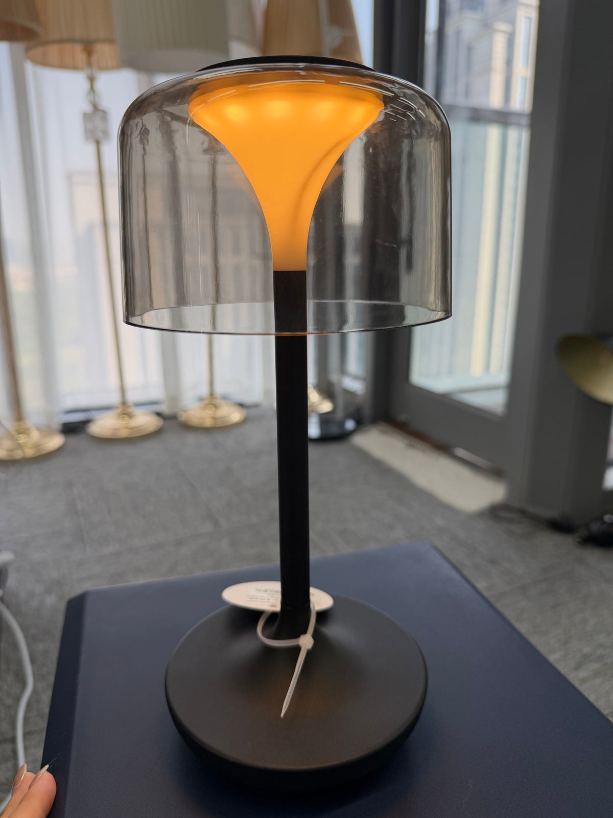 Aurora LED Table Lamp Smoky Grey Dome