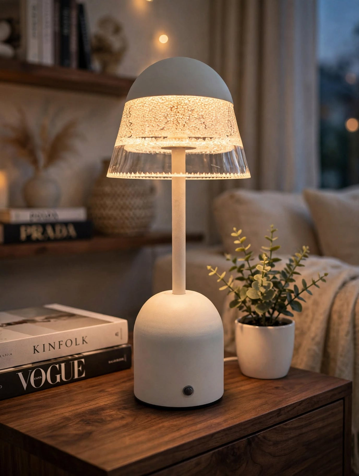 Aurora Frost Glass LED Table Lamp